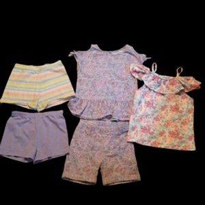 Girls Garanamimal shorts set, shorts, shirt lot 4T purple, pink